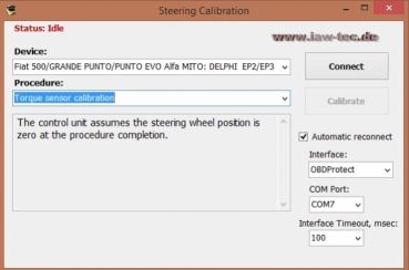 Steering Calibration - Software zum kalibrieren von Fiat, Lancia und Alfa Romeo Lenkeinheiten + optional Leih-Interface