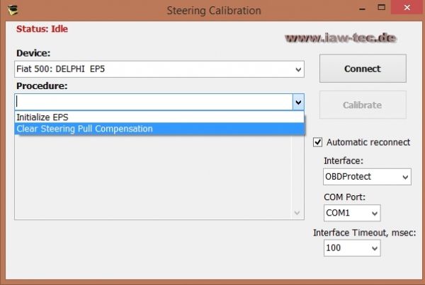 Steering Calibration - Software zum kalibrieren von Fiat, Lancia und Alfa Romeo Lenkeinheiten + optional Leih-Interface